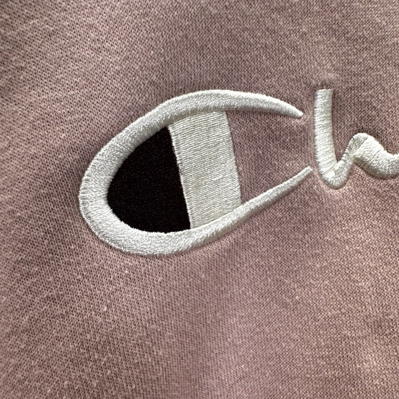 Champion Girls Rose Pink Long Sleeve Graphic Logo Hoodie Size Large - Picture 2 of 8